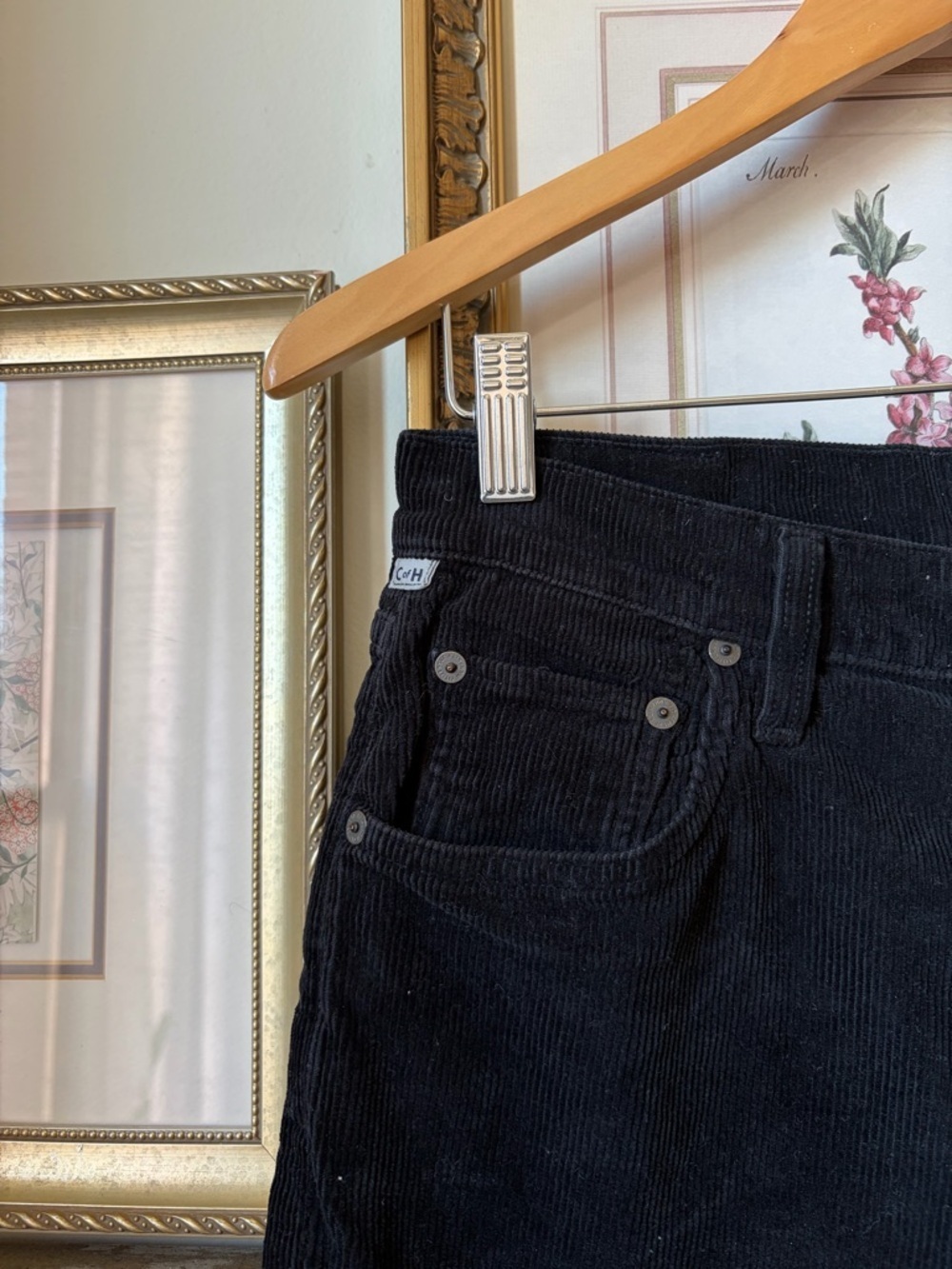 Citizens of Humanity Paloma Baggy in Corduroy 28 Black - Picture 9 of 12